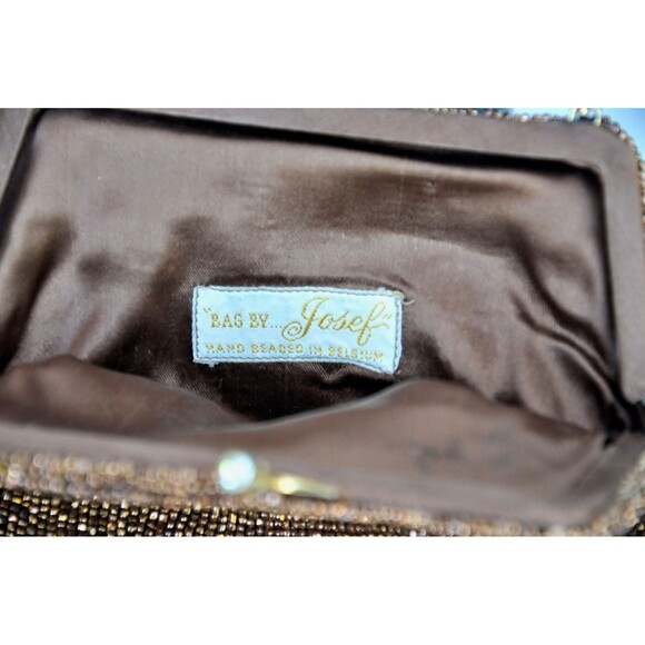 40s 50s BEADED Purse Clutch Small Hand Beaded Bag Mid Century Wedding Cocktail - Picture 3 of 9